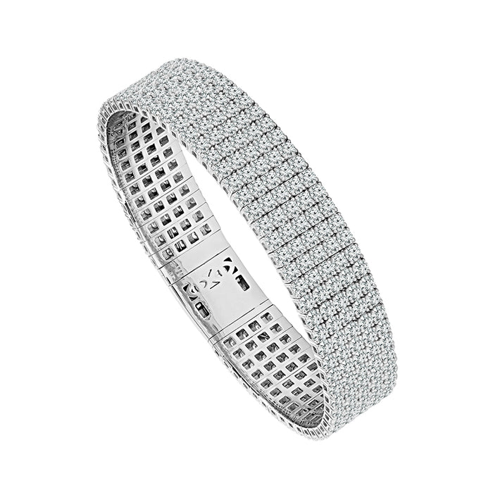 Diamond Bangle 23.40 ct tw 14k White Gold-FSBG5164K8W