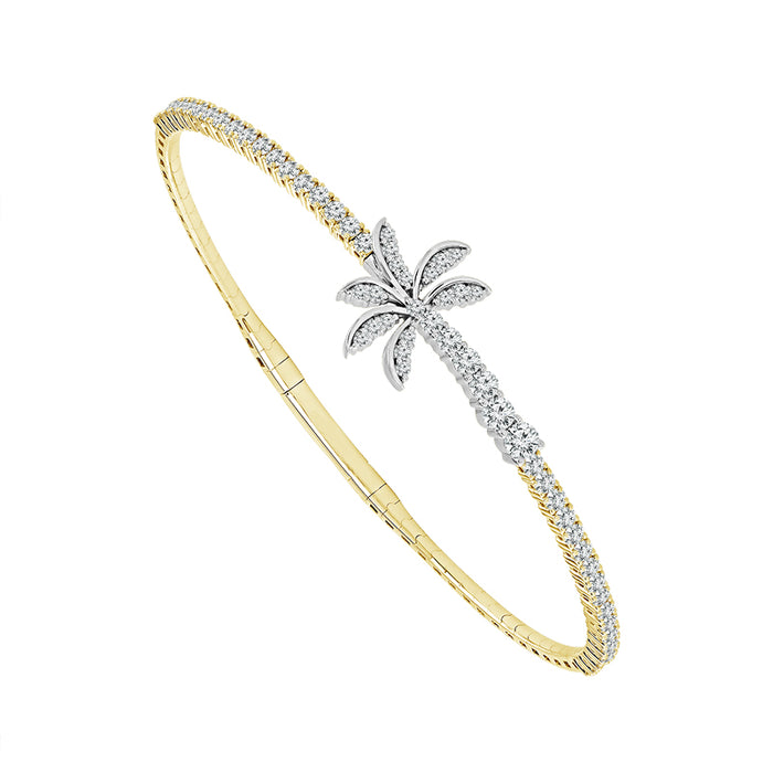Diamond Bangle 1.33 ct tw 14k Yellow Gold+14k White Gold-FSBG5165S8YW-6C