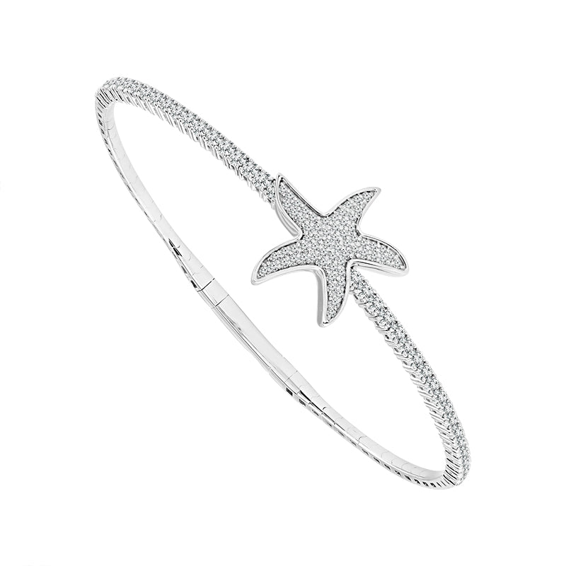 Diamond Bangle 1.16 ct tw 14k White Gold-FSBG5166S8W-6C