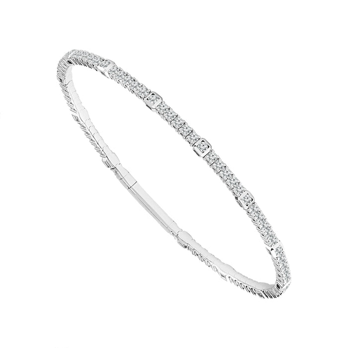 Diamond Bangle 2.10 ct tw 14k White Gold-FSBG5182S8W