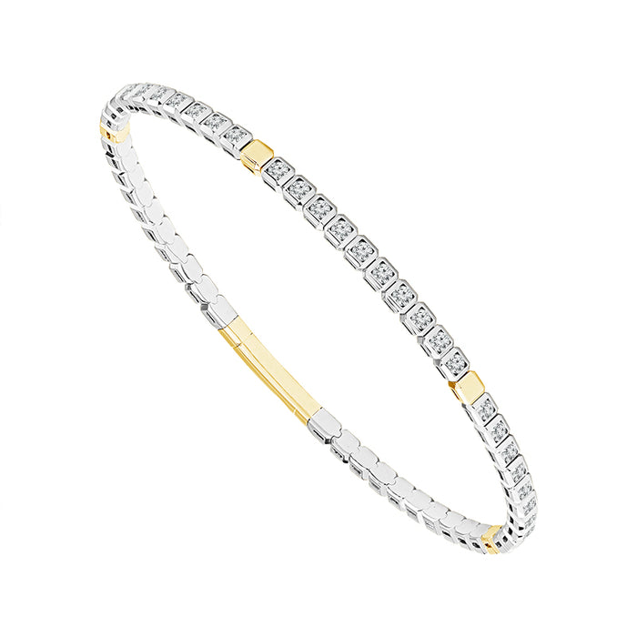 Diamond Bangle 1.50 ct tw 14k White Gold+14k Yellow Gold-FSBG5183S8WY-6C