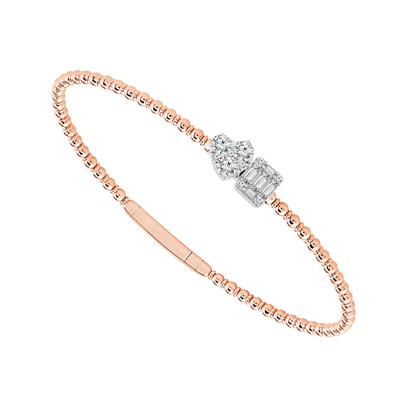 Diamond Bangle 0.60 ct tw 14k Rose Gold+14k White Gold-FSBG5203K6PW-6C