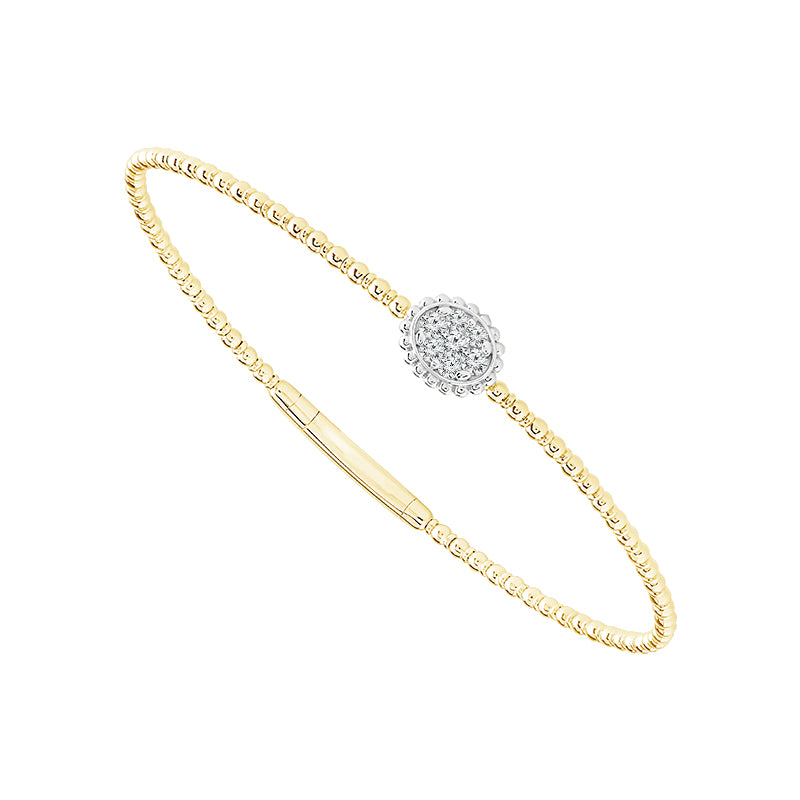 Diamond Bangle 0.25 ct tw 14k Yellow Gold+14k White Gold-FSBG5207S8YW-6C