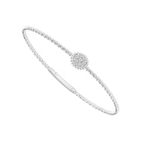 Diamond Bangle 0.25 ct tw 14k Yellow Gold+14k White Gold-FSBG5207S8YW-6C