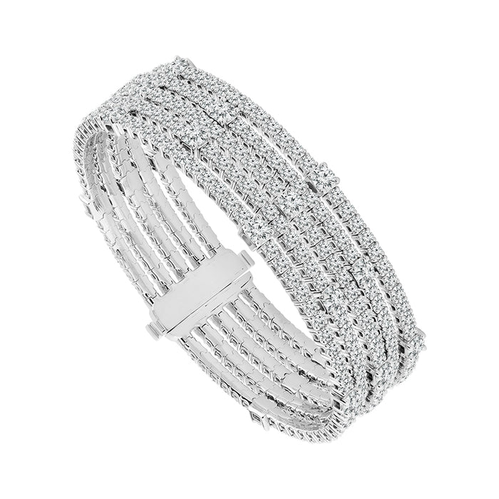 Diamond Bangle 16.50 ct tw 14k White Gold-FSBG5213S8W