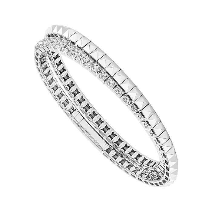 Diamond Bangle 4 ct tw 14k Yellow Gold+14k White Gold-FSBG5217S8YW-6C