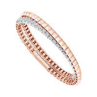 Diamond Bangle 4 ct tw 14k Yellow Gold+14k White Gold-FSBG5217S8YW-6C