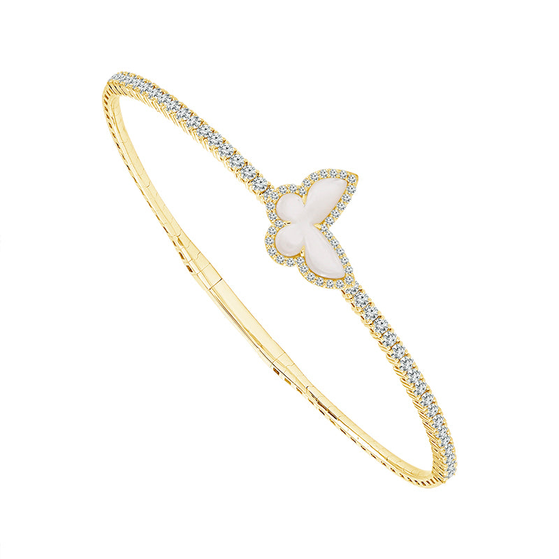 Diamond Bangle 1.00 ct tw 14k Yellow Gold+14k White Gold-FSBG5225S8Y-6C