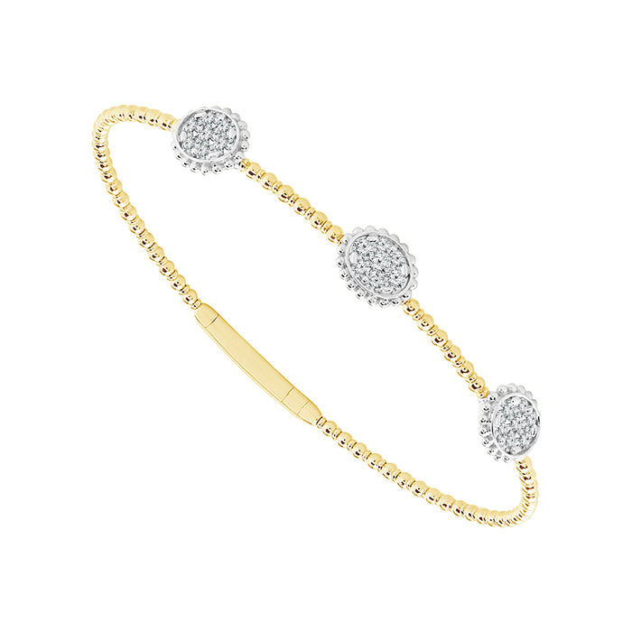 Diamond Bangle 0.75 ct tw 14k Yellow Gold+14k White Gold-FSBG5231S8YW-6C