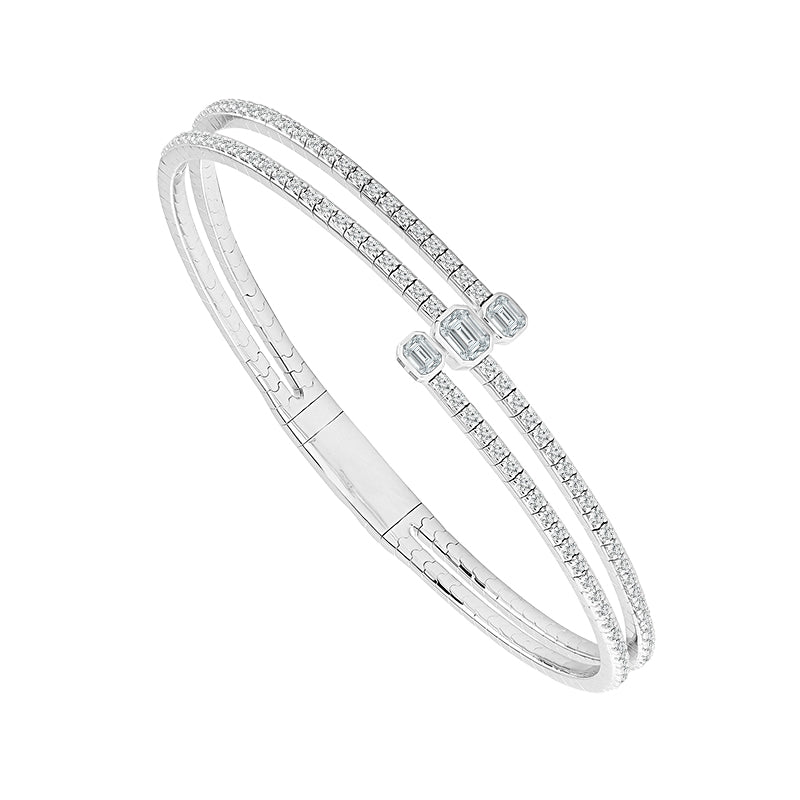 Diamond Bangle 1.10 ct tw 14k White Gold-FSBG5233K5W