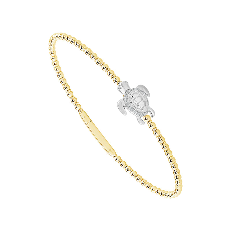 Diamond Bangle 0.10 ct tw 14k White Gold+14k Yellow Gold-FSBG5241S8TWY-6C