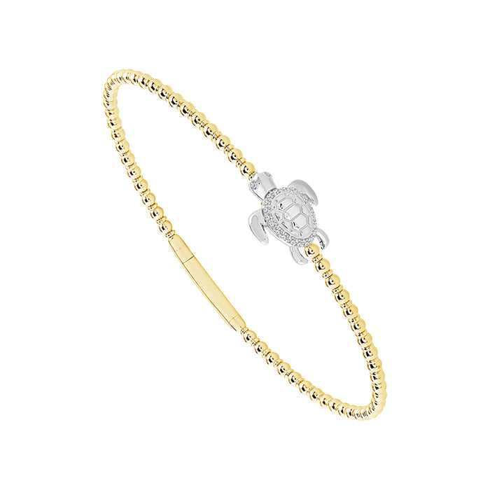 Diamond Bangle 0.10 ct tw 14k White Gold+14k Yellow Gold-FSBG5241S8TWY-6C