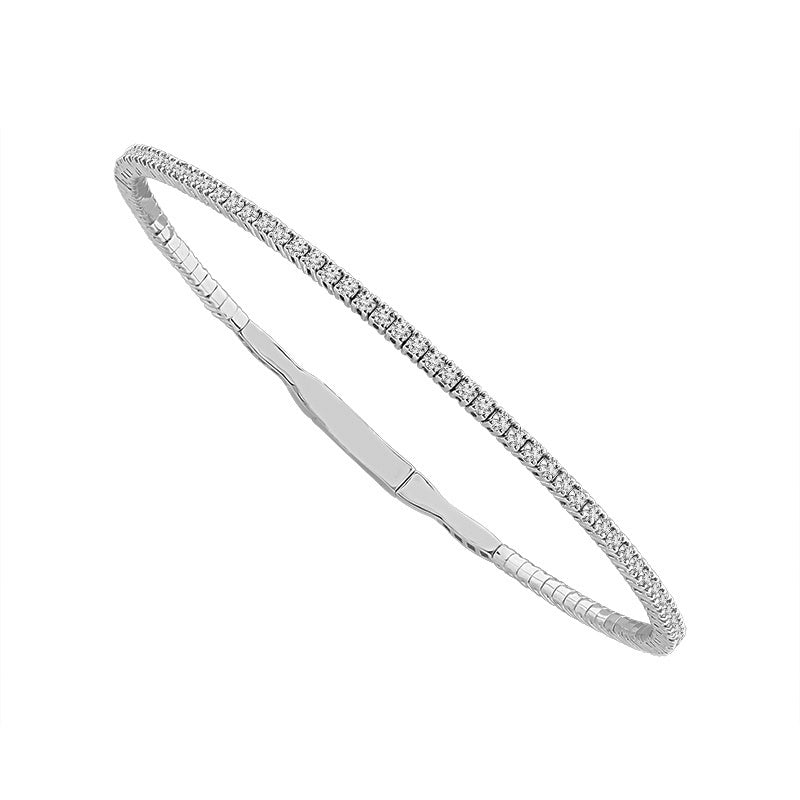 Diamond Bangle 1 ct tw 14k White Gold-FSBG5252TPKW-6C