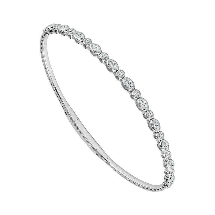Diamond Bangle 1.50 ct tw 14k White Gold-FSBG5283K6W-6C