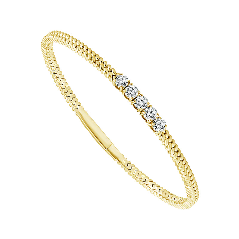 Diamond Bangle 1 ct tw 14k Yellow Gold-FSBG5328S8Y