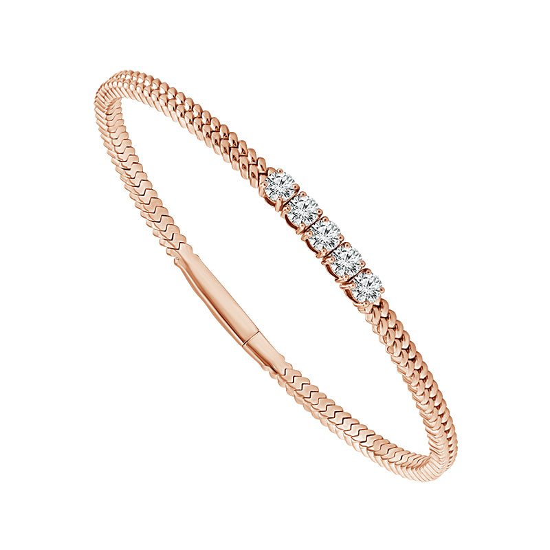 Diamond Bangle 1 ct tw 14k Yellow Gold-FSBG5328S8Y