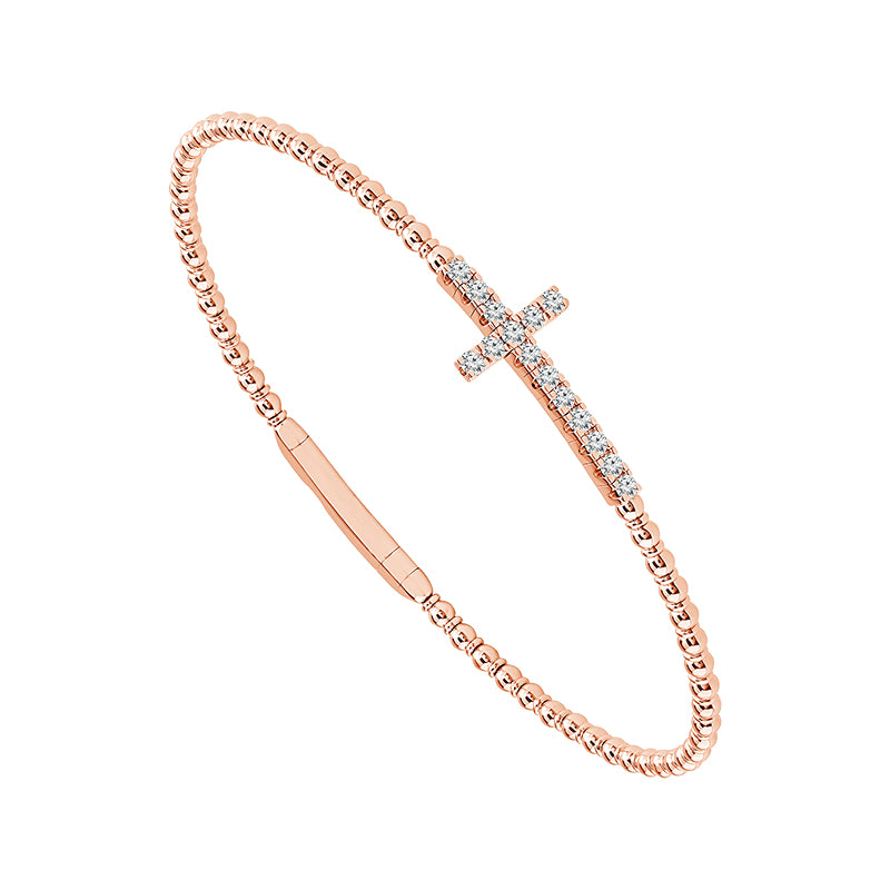 Diamond Bangle 0.33 ct tw 14k Yellow Gold+14k White Gold-FSBG5338S8YW-6C