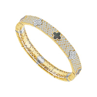 Diamond Bangle 6.25 ct tw 14k Yellow Gold+14k White Gold-FSBG5339PLS8YW-6C