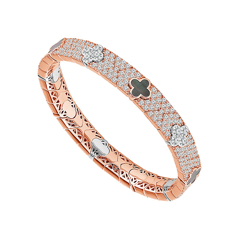 Diamond Bangle 6.25 ct tw 14k Yellow Gold+14k White Gold-FSBG5339PLS8YW-6C