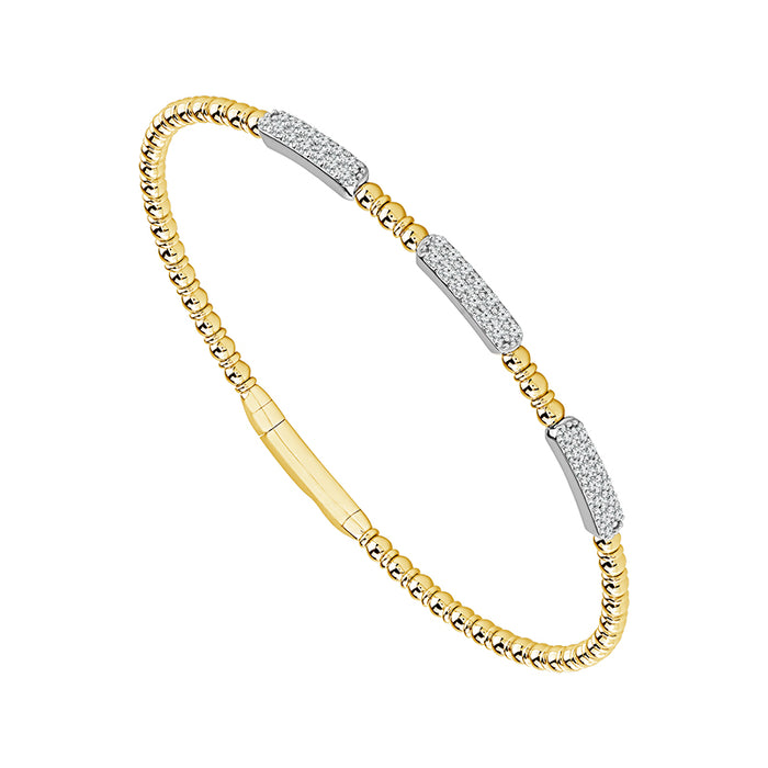 Diamond Bangle 0.50 ct tw 14k Yellow Gold+14k White Gold-FSBG5349S8YW-6C