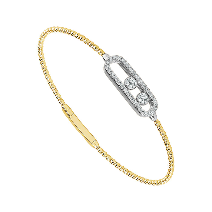 Diamond Bangle 0.50 ct tw 14k Yellow Gold+14k White Gold-FSBG5366S8YW-6C