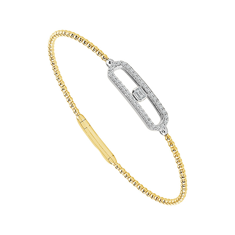 Diamond Bangle 0.40 ct tw 14k Yellow Gold+14k White Gold-FSBG5367K5YW-6C