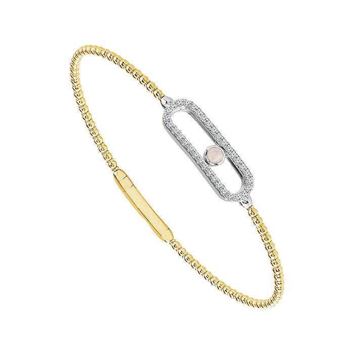 Diamond Bangle 0.25 ct tw 14k Yellow Gold+14k White Gold-FSBG5368PLS8YW-6C