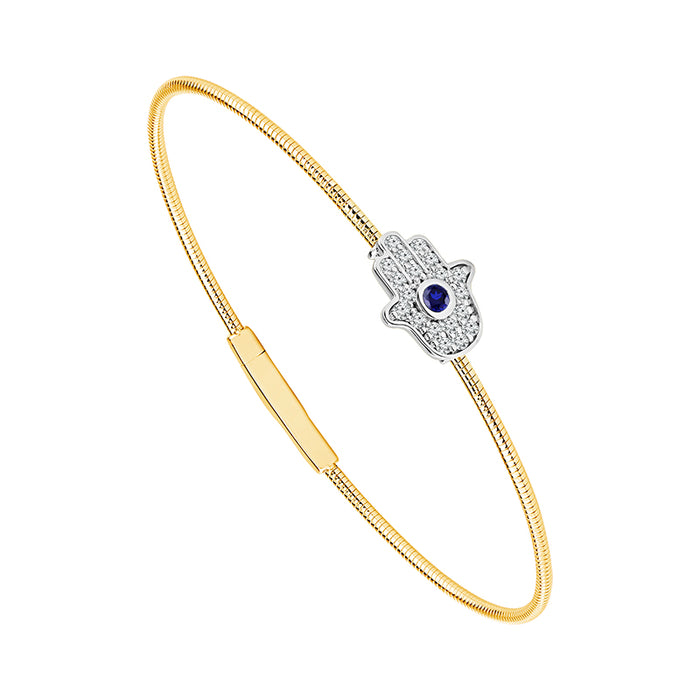 Diamond Bangle 0.20 ct tw 14k Yellow Gold+14k White Gold-FSBG5379BSS8YW-6C