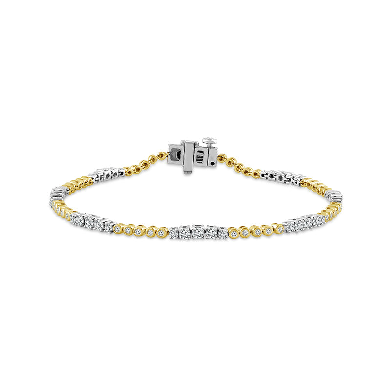Diamond Bracelet 0.75 ct tw 10k Yellow Gold+10k White Gold-FSBT4201A78YW0