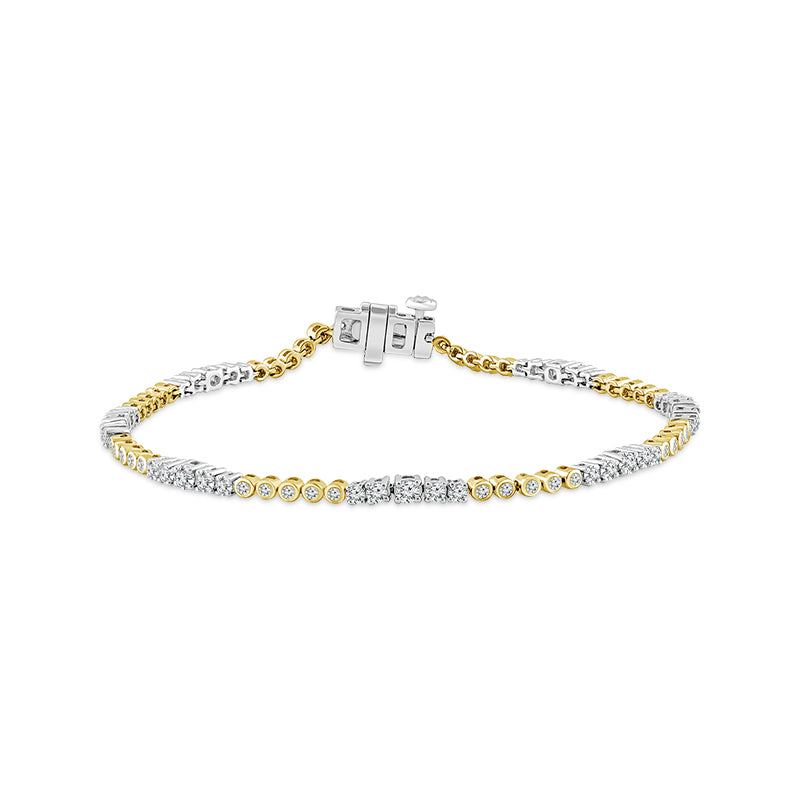 Diamond Bracelet 1.50 ct tw 10k Yellow Gold+10k White Gold-FSBT4202A78YW0