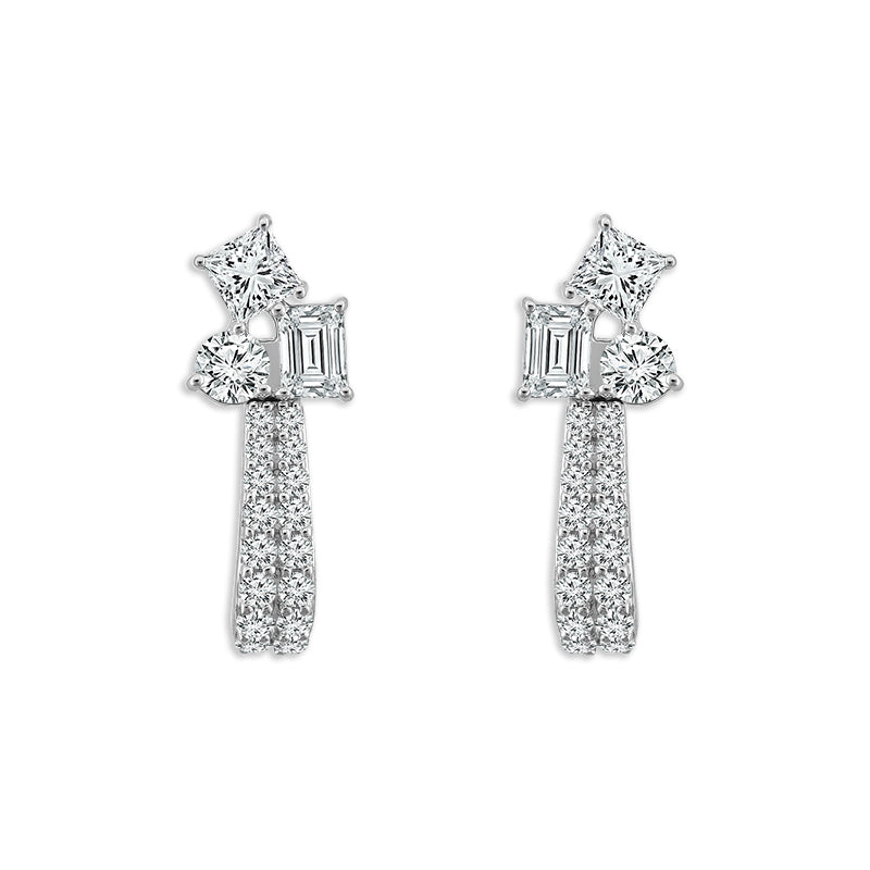 Diamond Fashion Earrings 2 ct tw 14k White Gold-FSE4222A34W4