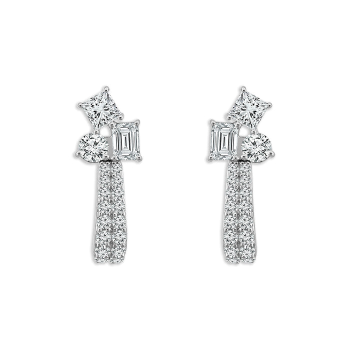 Diamond Fashion Earrings 2 ct tw 14k White Gold-FSE4222A34W4