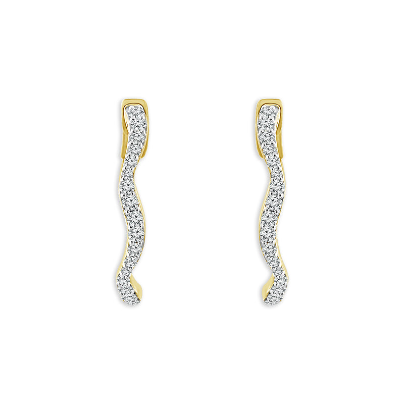 Diamond Hoops Earrings 0.50 ct tw 10k Yellow Gold-FSE4256A78Y0