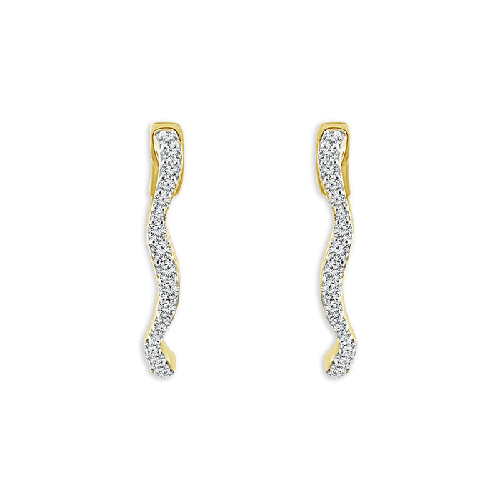 Diamond Hoops Earrings 0.50 ct tw 10k Yellow Gold-FSE4256A78Y0