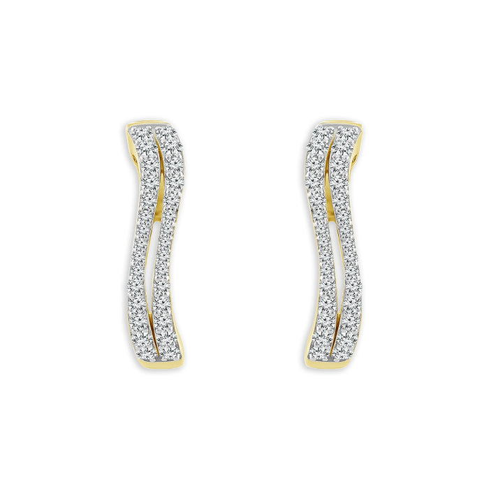 Diamond Hoops Earrings 0.50 ct tw 10k Yellow Gold-FSE4257A78Y0