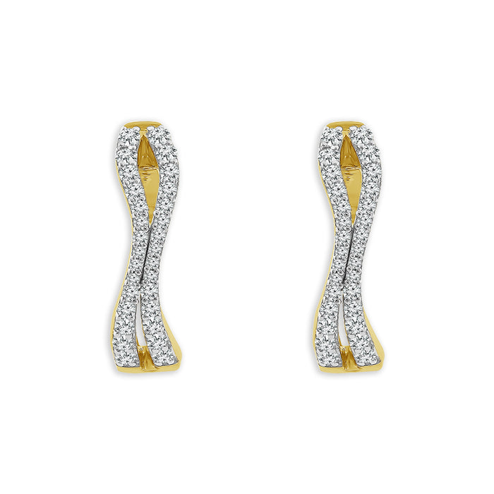 Diamond Hoops Earrings 0.50 ct tw 10k Yellow Gold-FSE4258A78Y0