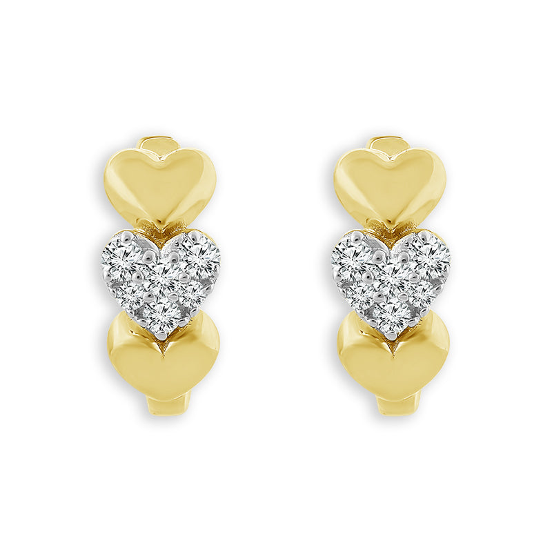 Diamond Hoops Earrings 0.20 ct tw 10k Yellow Gold-FSE4261A78Y0