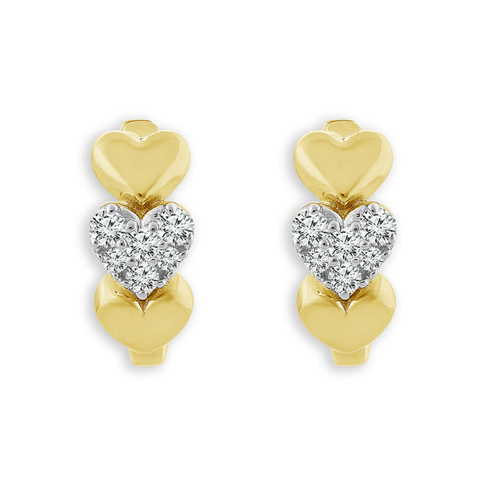 Diamond Hoops Earrings 0.20 ct tw 10k Yellow Gold-FSE4261A78Y0