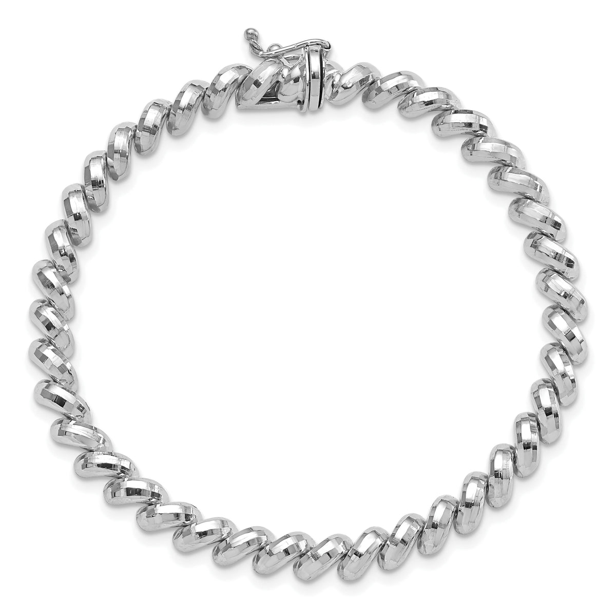14k White Gold Faceted San Marco Bracelet-FSM8W-7