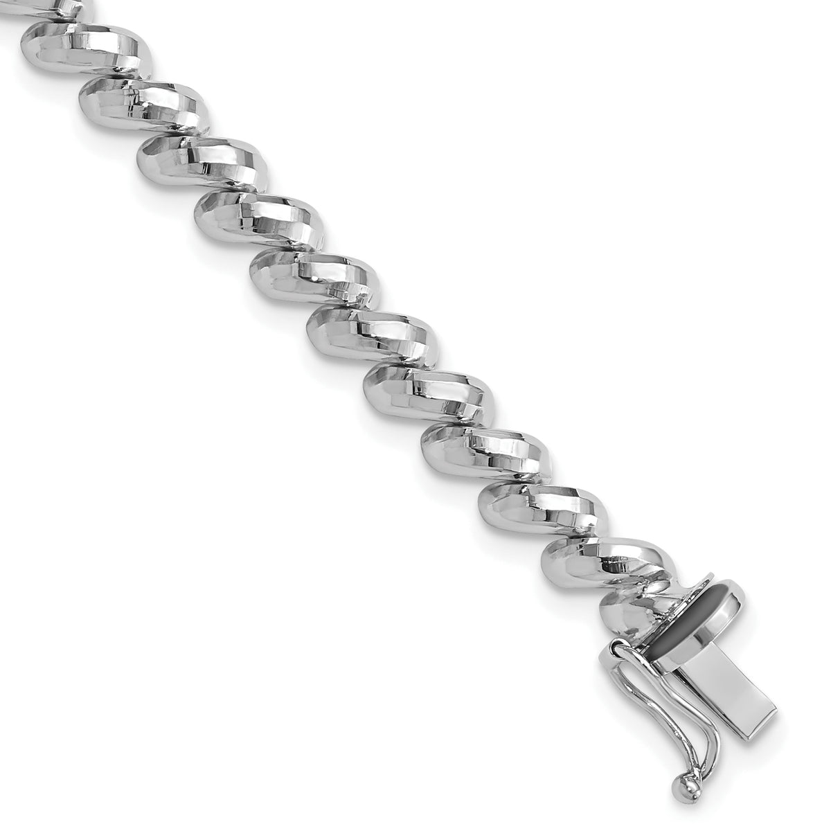 14k White Gold Faceted San Marco Bracelet-FSM8W-7