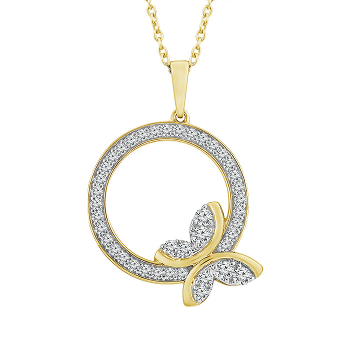 Diamond Fashion Pendant 0.60 ct tw 10k Yellow Gold-FSP4213A78Y0