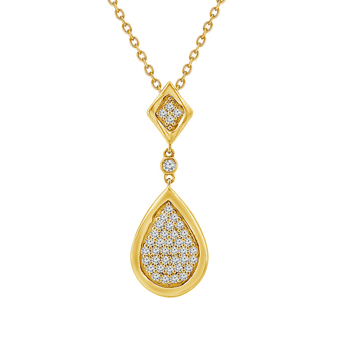 Diamond Fashion Pendant 0.17 ct tw 10k Yellow Gold-FSP4241A78Y0