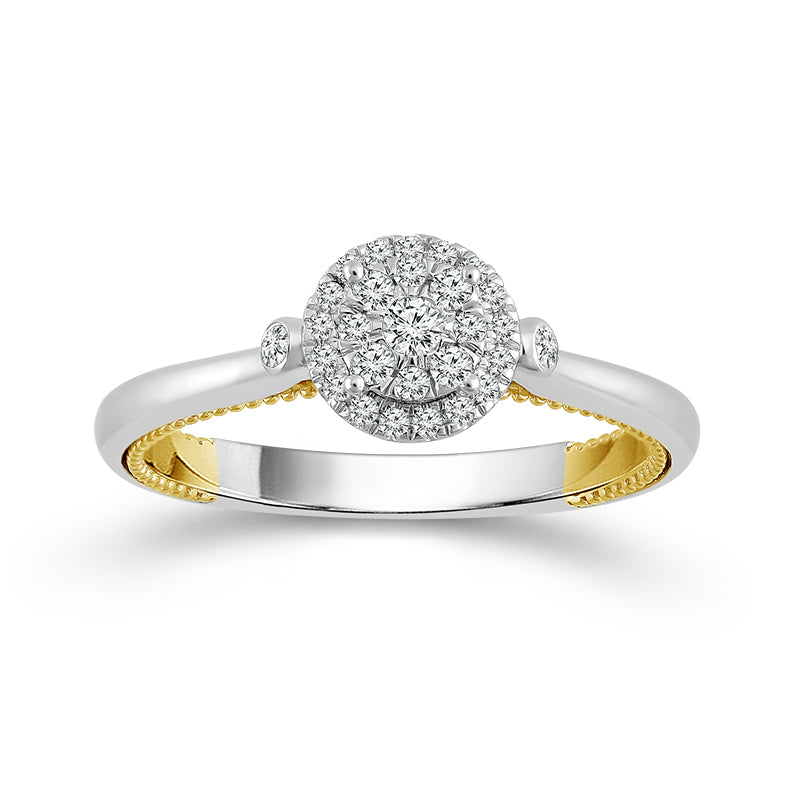 Diamond Engagement Ring 0.20 ct tw 10k White Gold+10k Yellow Gold-FSR4227A78WY0