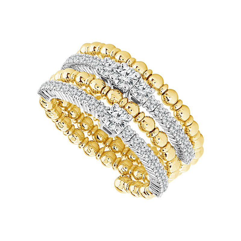 Diamond Fashion Ring 0.63 ct tw 14k Yellow Gold+14k White Gold-FSR5016S8YW