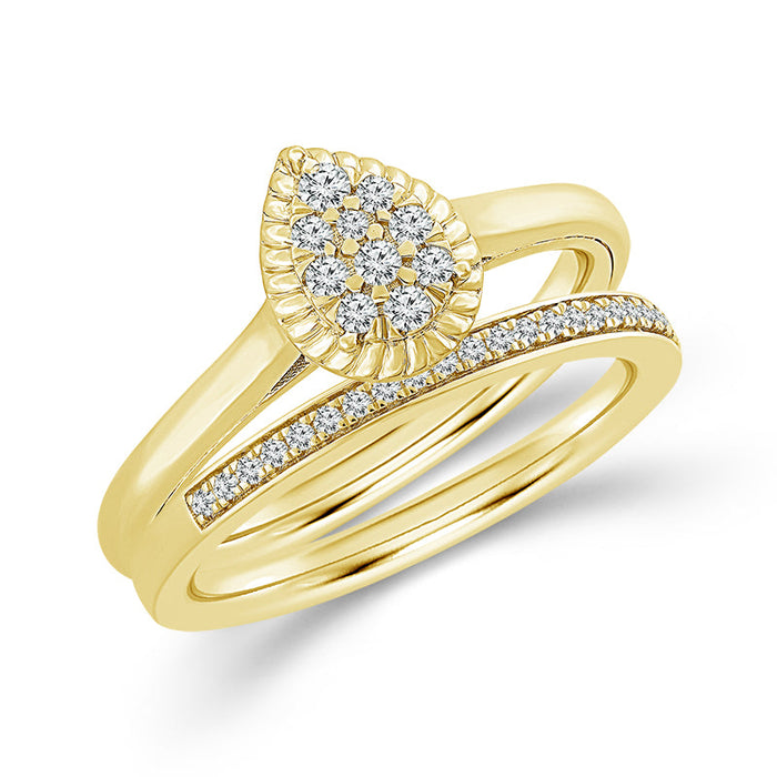 Diamond BrIdal Set 0.20 ct tw 10k Yellow Gold-FSRB4202A78Y0