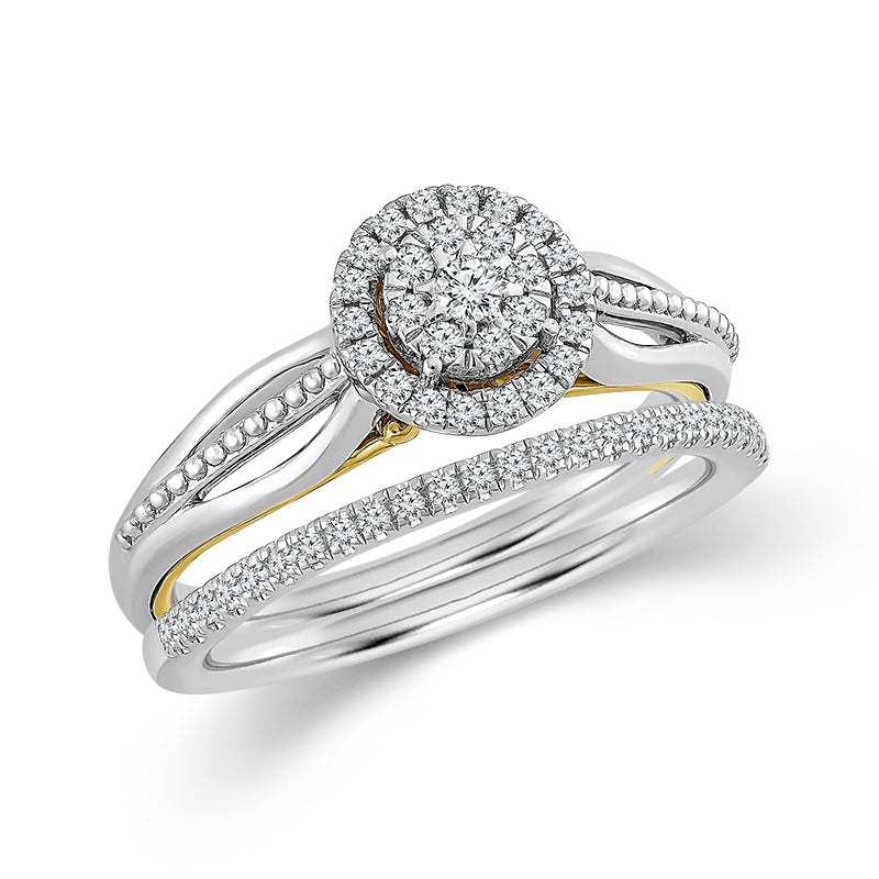 Diamond BrIdal Set 0.25 ct tw 10k White Gold+10k Yellow Gold-FSRB4205A78WY0