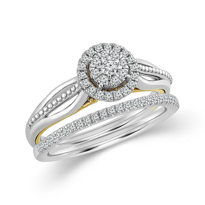 Diamond BrIdal Set 0.25 ct tw 10k White Gold+10k Yellow Gold-FSRB4205A78WY0