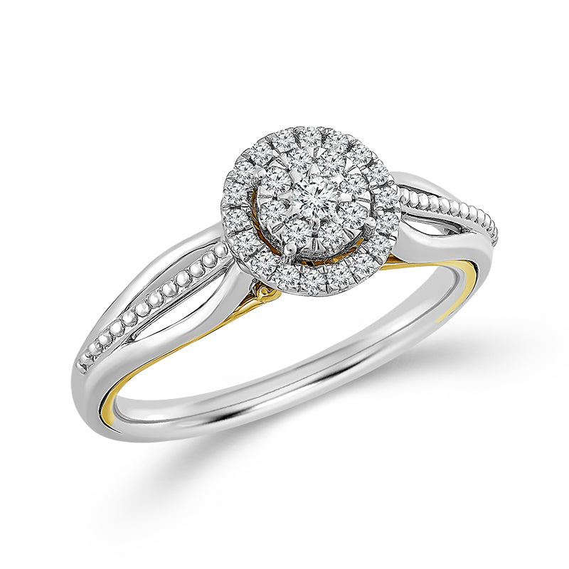 Diamond BrIdal Set 0.25 ct tw 10k White Gold+10k Yellow Gold-FSRB4205A78WY0