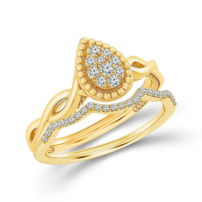 Diamond BrIdal Set 0.20 ct tw 10k Yellow Gold-FSRB4206A78Y0