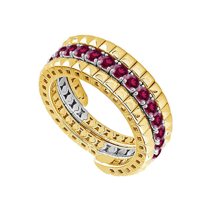 Ruby Fashion Ring 14k Yellow Gold+14k White Gold-FSRT5068RDRU3YW